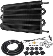 Transmission Oil Cooler, 6 Pass Tube and Fin Cooler Kit - Black-6 Pass