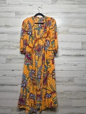 Women’s Size XS Tabitha Brown x Target Bright Orange Floral Swim Cover - Very Go