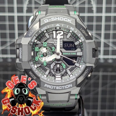 Casio G-Shock GRAVITYMASTER GA-1100 Black Green Grey Analog-Digital GA-1100-1A3