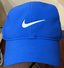Nike Dri-Fit Club Cap Golf Royal Blue w/ White Swoosh Hat NEW w/ Tag M/L