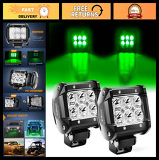 4" LED Light Pods - Green Spot Fog Lights, 18W Off-Road Driving  Safety Signal,