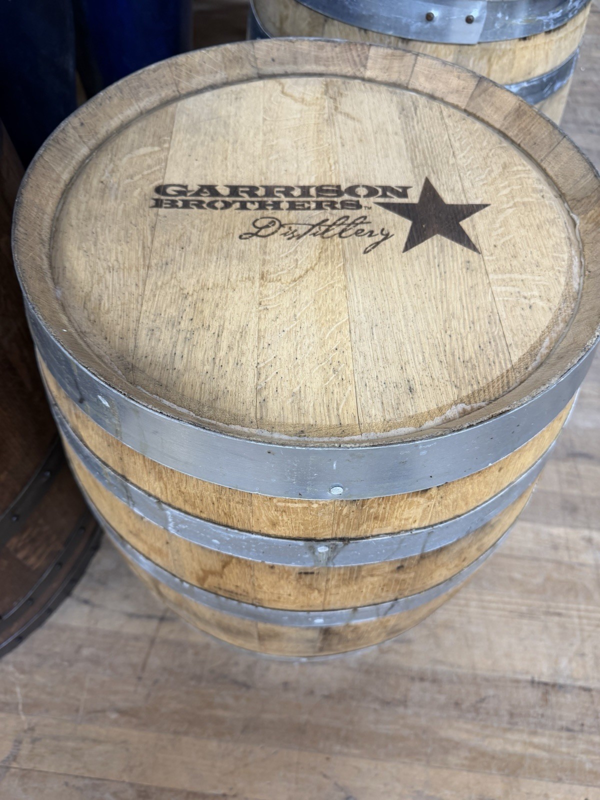 Empty Garrison Brothers 15 Gallon Oak Bourbon Barrel
