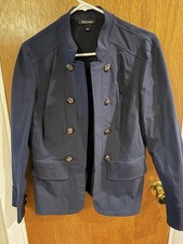 Roz  Ali Women  s Navy Blazer Jacket Open Front Size Large Suit Jacket Career