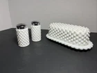 Vintage Fenton Hobnail Milk Glass Covered Butter Dish With Scalloped Edge RARE!