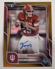 2025 Bowman Chrome U Fernando Mendoza Gold Refractor Auto /50 Las Vegas Raiders
