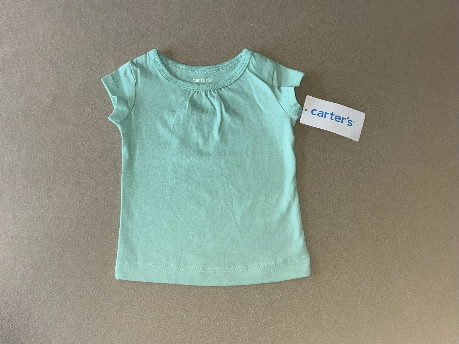 Carter’s Baby Girls 3 Months Mint Colored Short Sleeve T-Shirt, New With Tags!