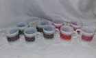 Vintage Fire King Anchor Hocking White Milk Glass Polka Dot Lace Mugs set of 9