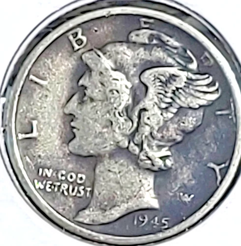 1945-S U.S. MERCURY DIME MICRO "S" - IN UPPER FINE CONDITION