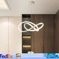 Modern Chandelier LED Aluminum Pendant Lamp Round Ceiling Light Hanging 3 Color