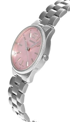 Gucci G-Timeless 29mm Pink Dial Steel Women's Watch YA1265061 | eBay