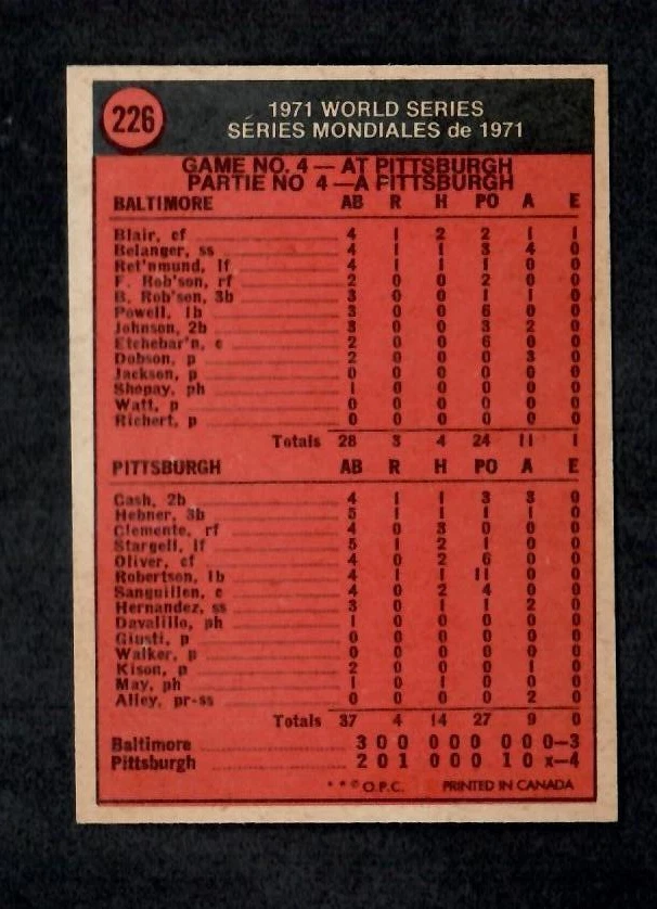 1972 OPC O-PEE-CHEE BASBALL YOU CHOOSE FROM LIST 176-350 **FLATE RATE S&H** - Image 2 of 2