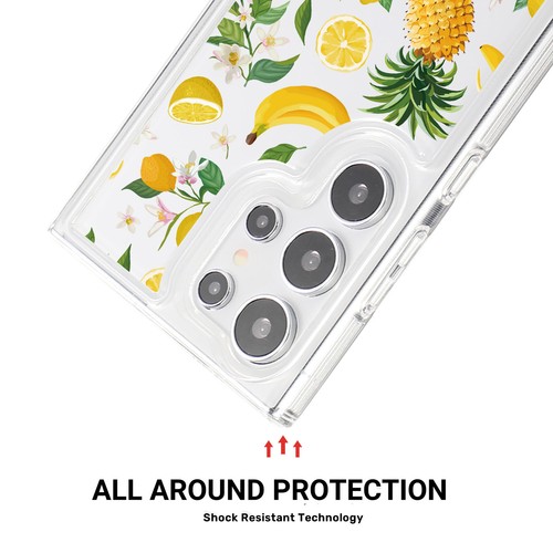 For Samsung Galaxy S24 Ultra S23 FE Case Shockproof Cute Fruit Clear Phone Cover - Picture 13 of 41