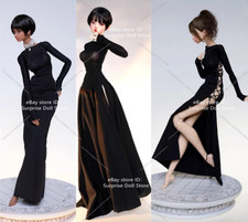 1/6 Female Black Long Dress skirt Clothes Model For 12" PH TBL Action Figure