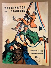 1968 (11/9) Stanford Indians vs Washington Huskies Football Program FAIR/GOOD