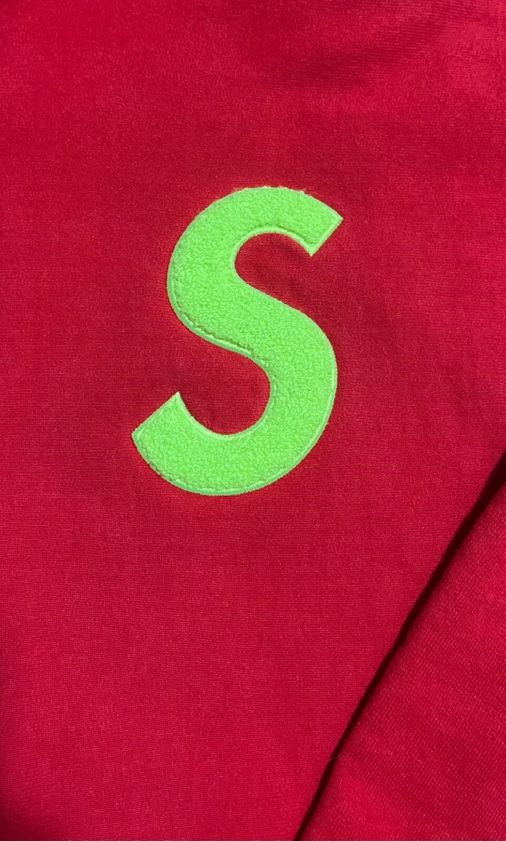 Supreme Big S Hoodie Mens Size Medium M Red Gray Green Logo