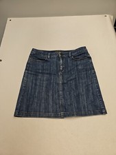 Eddie Bauer Denim Skirt Womens 1 Stone Wash Above The Knee Back Slit 90s Classic