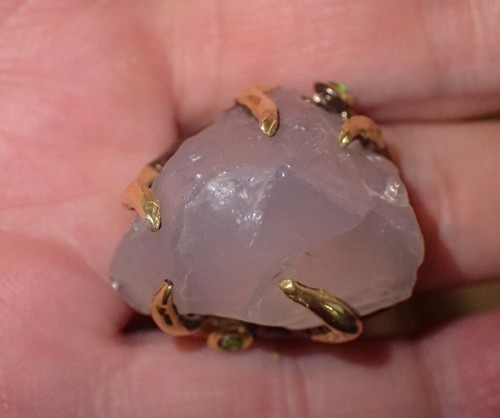 Natural Rose Quartz Sterling Silver Ring Size 8 - Foto 3 di 5