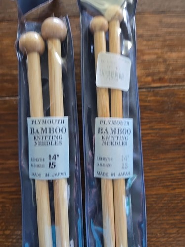 Bamboo Knitting Needles Lot Size 13 And 15 - Clover Plymouth Lot Of 2 - Picture 2 of 4
