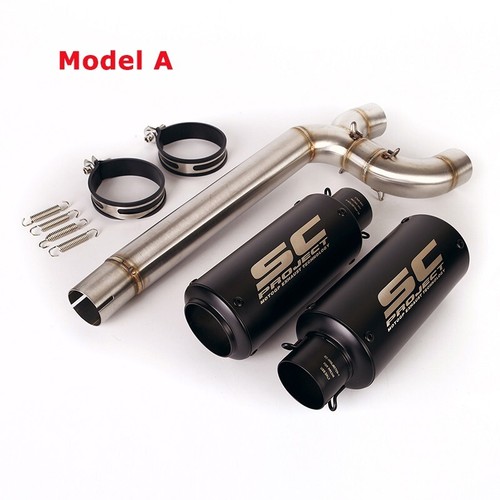 For Yamaha FZ6 2004-2011 Exhaust Link Pipe Black Muffler Tips Slip on System - Picture 7 of 10