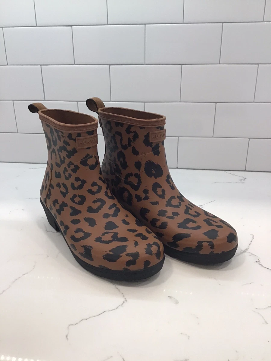 Hunter top boots leopard