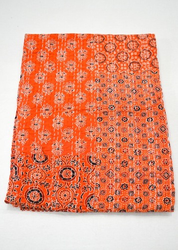 Vintage Kantha Quilt Patchwork Throw Bohemian Bedspread Block Print Bed Cover - Picture 4 of 4
