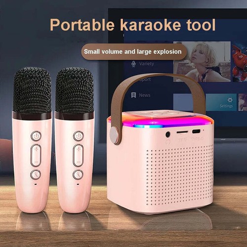 Y1 Microphone Karaoke Machine Bluetooth Speaker 5.3 System with 2 Wireless Mic R - Picture 3 of 14