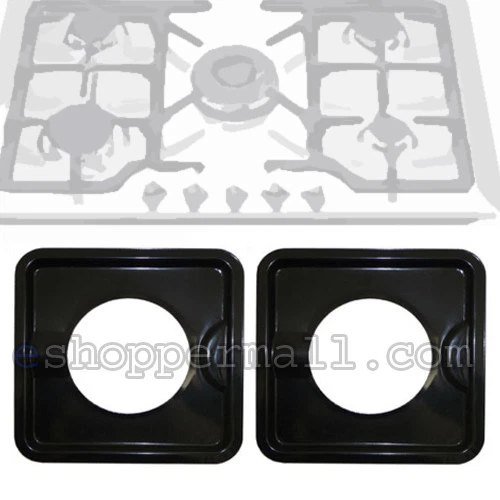 HEAVY DUTY BLACK STEEL SQUARE REUSABLE DRIP PAN GAS BURNER BIB LINER COVERS BN24 - Image 3 of 3