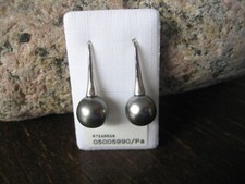 exklusive Designer Ohrringe Hänger 925er Silber Tahiti Perlen grau 10 - 11 mm