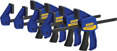 IRWIN QUICK-GRIP 1964758 One-Handed Mini Bar Clamp 4 Pack, 6''