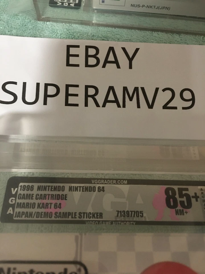 Mario Kart 64 NOT FOR SALE JAPAN DEMO/ SAMPLE STICKER VGA 85+ ARCHIVAL CASE - Image 4 of 4