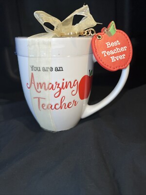 2019 Eccolo ''You are an Amazing Teacher'' Mug and Apple Key Chain Teacher Gift