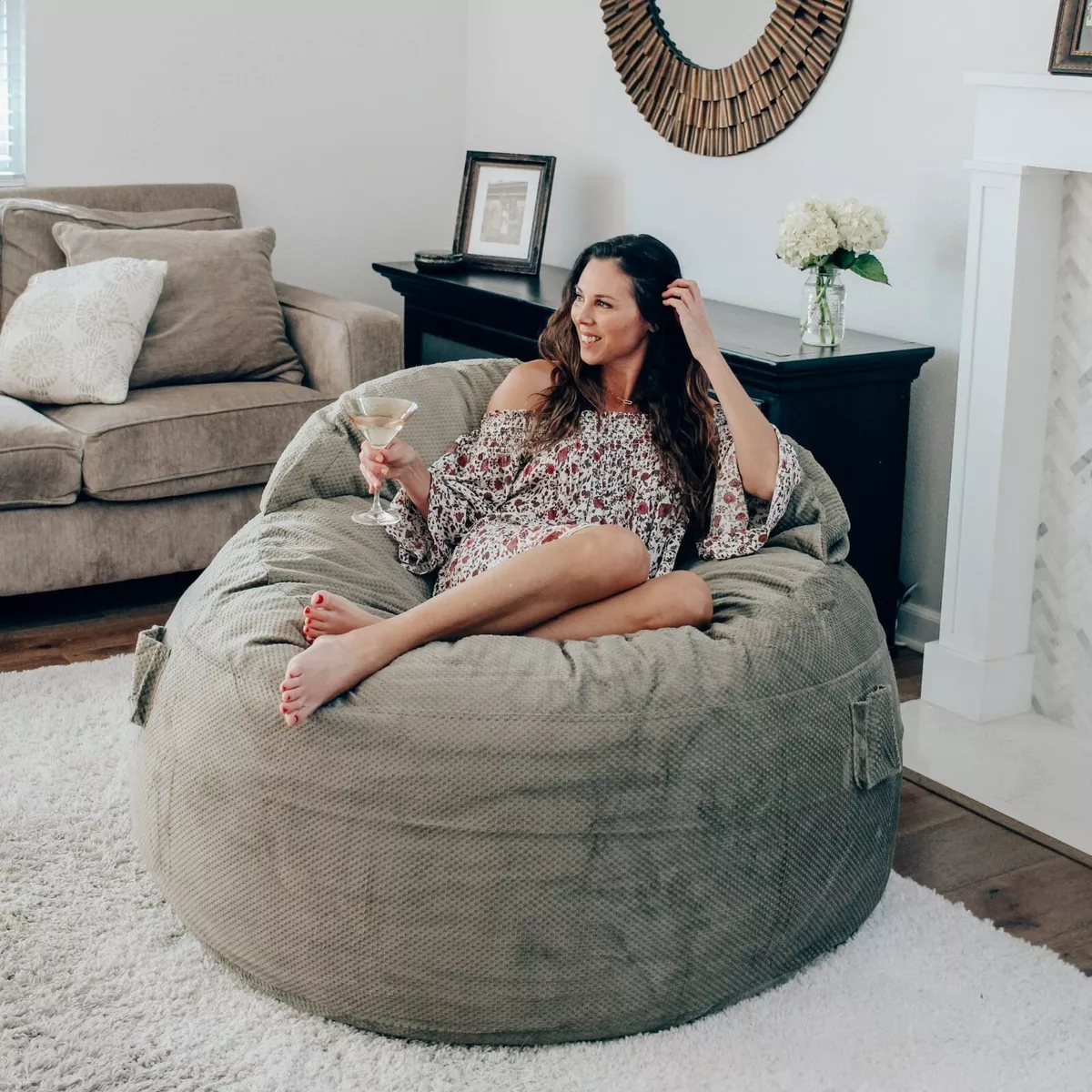 Corduroy king size bean bag sale