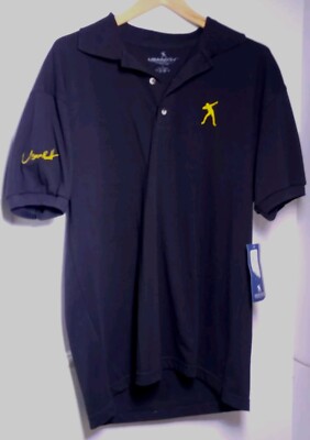 Usain Bolt mens polo Large Black Jamaican Olympic Gold Medalist 2008 new w tags