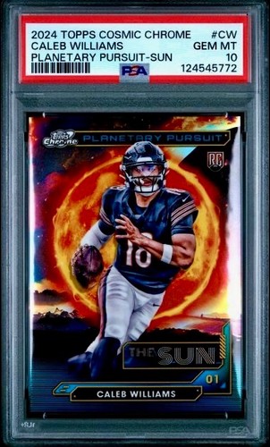 Caleb Williams 2024 Topps Cosmic Chrome Planetary Pursuit Sun ROOKIE RC - PSA 10