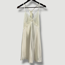 BOUX AVENUE Womens Nightwear Ivory/Cream Satin Lace Night Dress SIZE UK-12