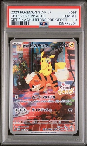 2023 POKEMON JAPANESE SV-P PROMO #098 DETECTIVE PIKACHU PSA 10