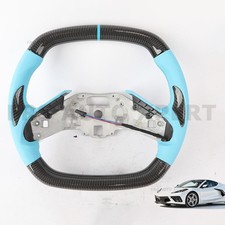 Carbon Fiber Steering Wheel Fit Chevrolet Corvette C8 20-26 with Heated