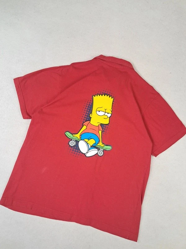 Chemise The simpsons Bart Vintage Printed Bart Skate Rare année 00s 100% Coton - Photo 2/4