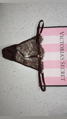VICTORIAS SECRET V STRING LACE PANTIES sz L