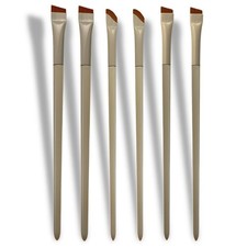 Angled Eyebrow Eyeliner Brush Set 6 Ultra-Thin Precision Tools white