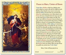 Laminated Mary Untier of Knots Holy Prayer Card Catholic