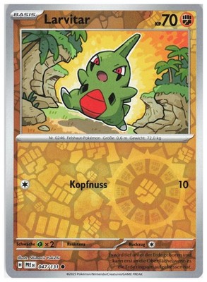 Larvitar 047/131 Common Prismatic Evolutions Pokemon Reverse Holo Near Mint
