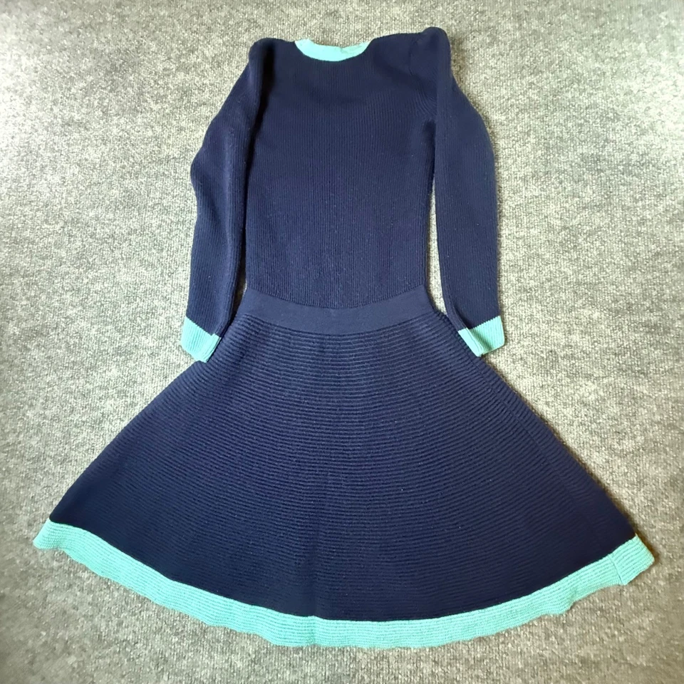 Vestido Suéter Lilly Pulitzer Gabriella Lana Merino Azul Marino XS Foto 3 de 4