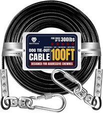 Extra Strong 100Ft Tie Out Cable Chains for Large Dogs up to 300 Pound, 1000+Pou
