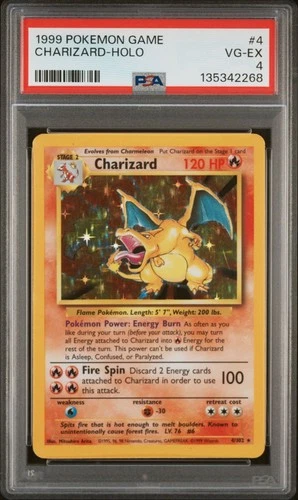 1999 POKEMON BASE SET UNLIMITED #4 CHARIZARD-HOLO PSA 4