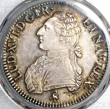 1791-A PCGS MS 63 France Louis XVI Ecu Paris Mint Silver Coin POP 3/0 (25102401C