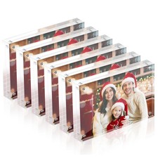 4x6 Acrylic Picture Frame Set of 6, 20mm Thick, Double-Sided Transparent Magn...