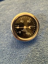 Stewart Warner Oil Pressure Gauge 2 58 Curved Glass Crescent Moon Pointer
