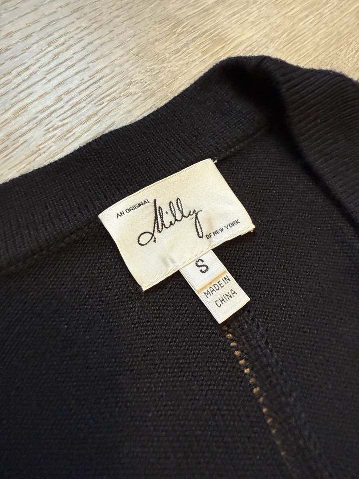 Cárdigan Milly New York Negro - Botones Flor Cristal, Ajuste Clásico, Talla S Foto 2 de 4