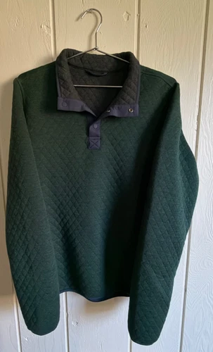 Marine Layer Corbet Quilted Reversible Pullover Men’s M Jacket Charcoal/Forest - product listing photo